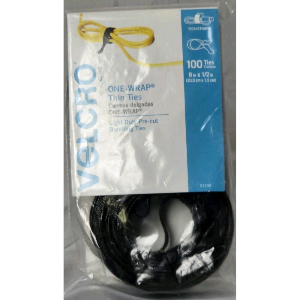 Black 8In Self Bundling Cable Ties Wire Organizing Ties For Cord Management